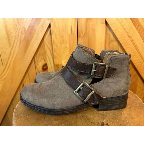 b.o.c. Taupe Ankle Boots with Double Buckle - Picture 3 of 9